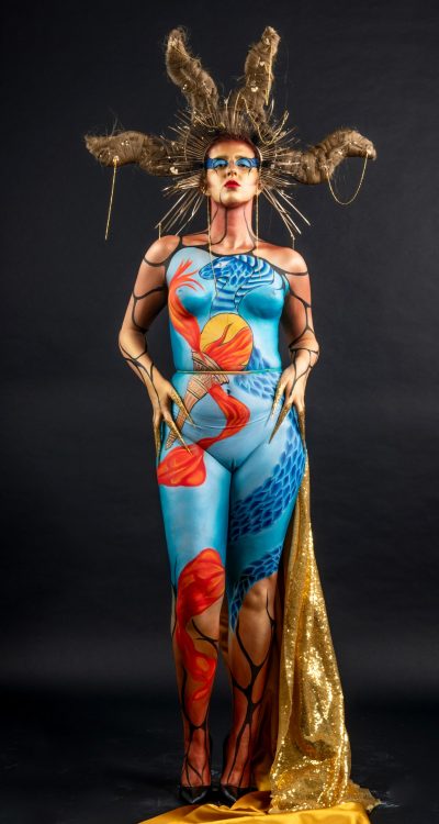 body painting de déesse sur femme